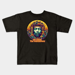 tshirt mug, sticker, print, Jimi hendrix All along the watchtower Kids T-Shirt